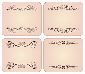 Set vintage Floral frame element - vector