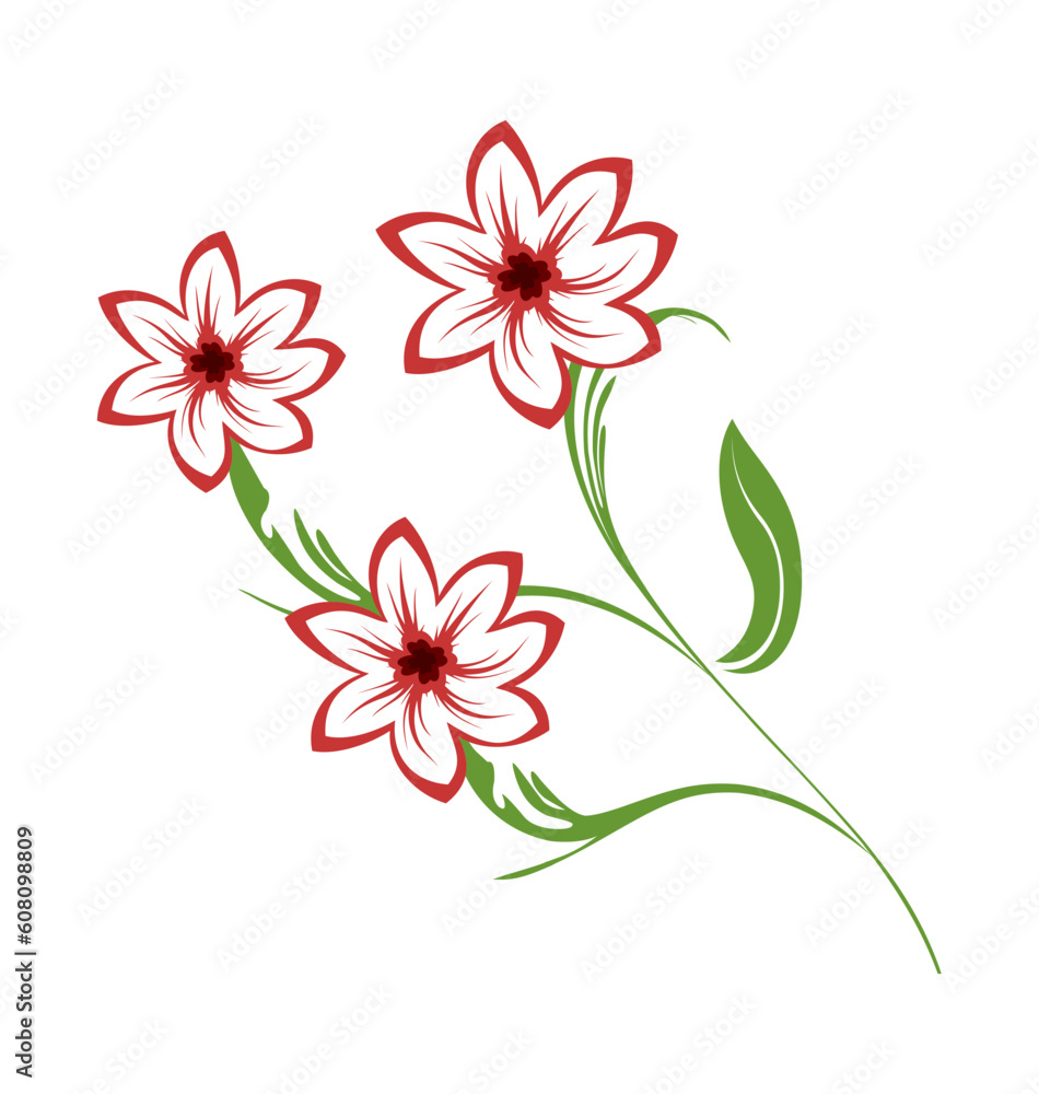 Sticker illustration bouquet of flowers - vector