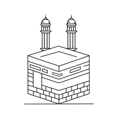 KHANA KABA Monument. World Travel Natural illustration Background in Line Style