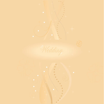 A beautiful beige wedding card. Vector