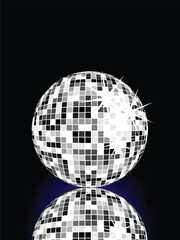 vector eps10 illustration of a mirror ball on a colorful background