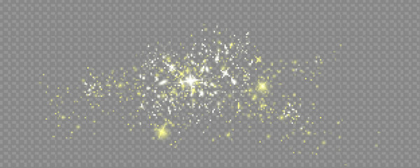 Abstract sparkling shiny texture. Shiny particle effect. Golden sparkling trail of space star dust from shiny particles on a dark background.