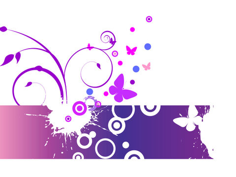 vector eps10 illustration of butterflies and circles on an abstract background