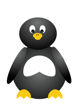 vector eps10 illustration of an isolated happy penguin