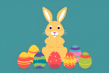 easter bunny with eggs