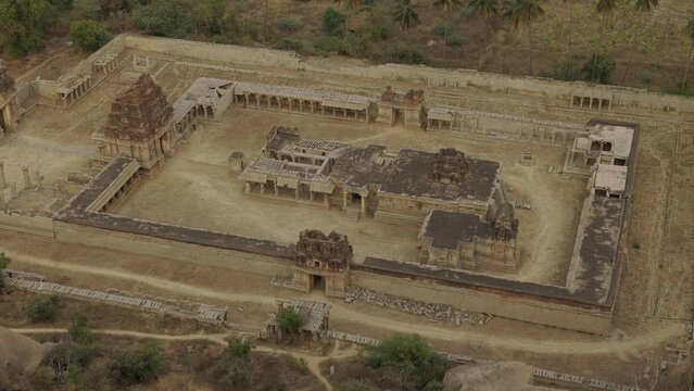 Aerial view Achutaraya Temple in Hampi India