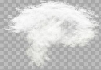 A transparent special effect is highlighted by fog or smoke. White cloud vector, snow storm. Glitter of stars through a snowy haze.