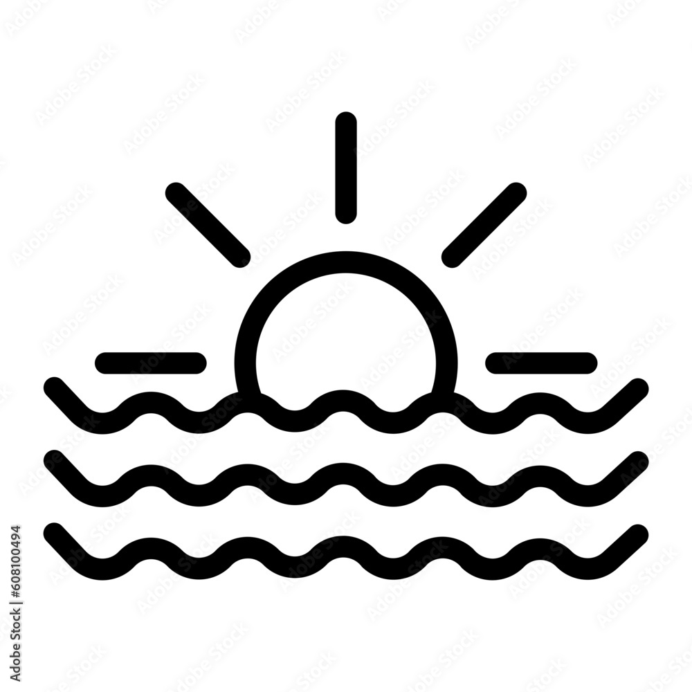 Sticker sun icon 