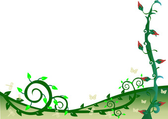 Color vector illustration of a floral spring background image