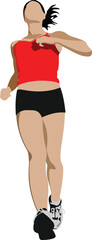 The running woman. Vector illustration