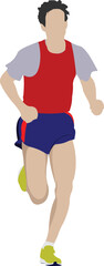 The running man. Vector illustration