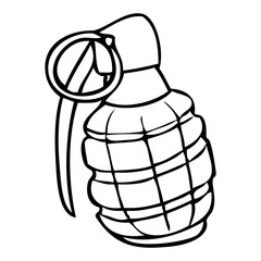 grenade outline vector illustration