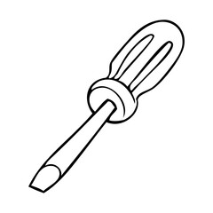 screwdriver outline vector illustration