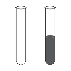 Test tube outline vector illustration