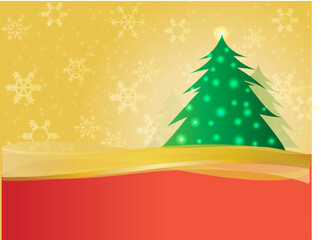 Greeting cards with a Christmas tree