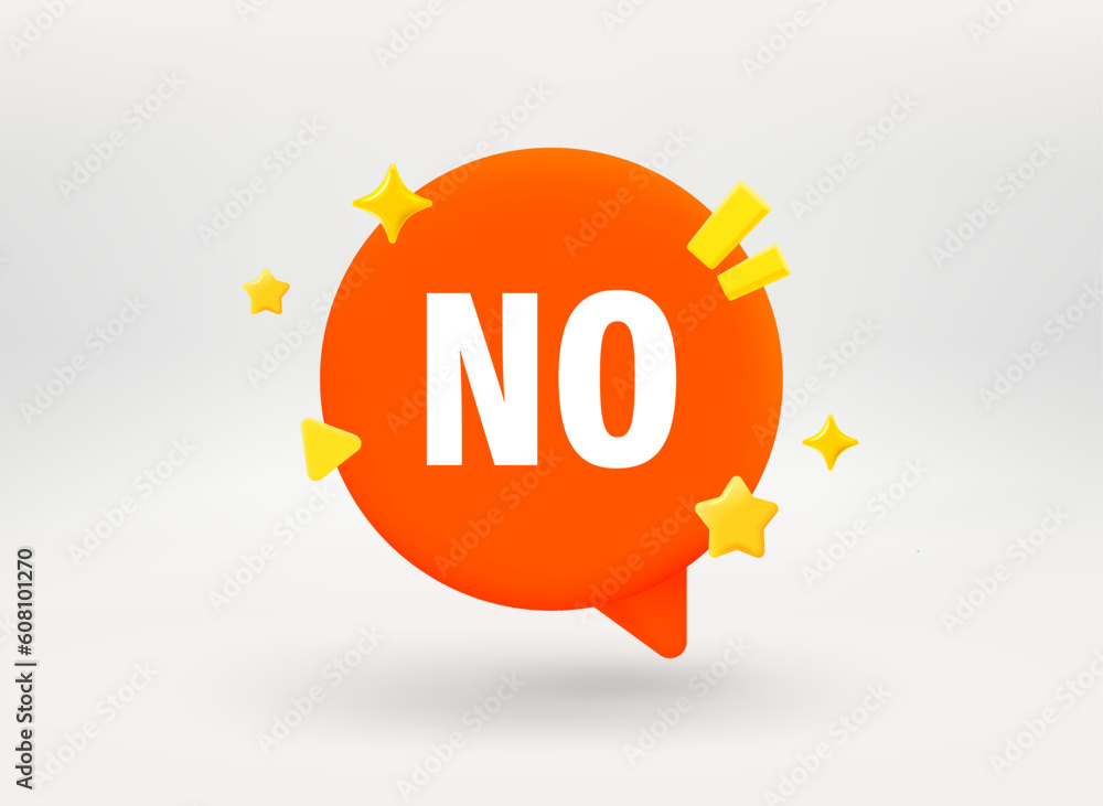 Poster speech bubble with no word. conversation concept. 3d vector illustration