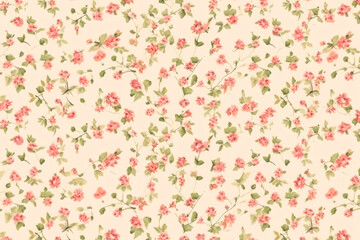 Fototapeta premium warm tone sweet floral pattern background