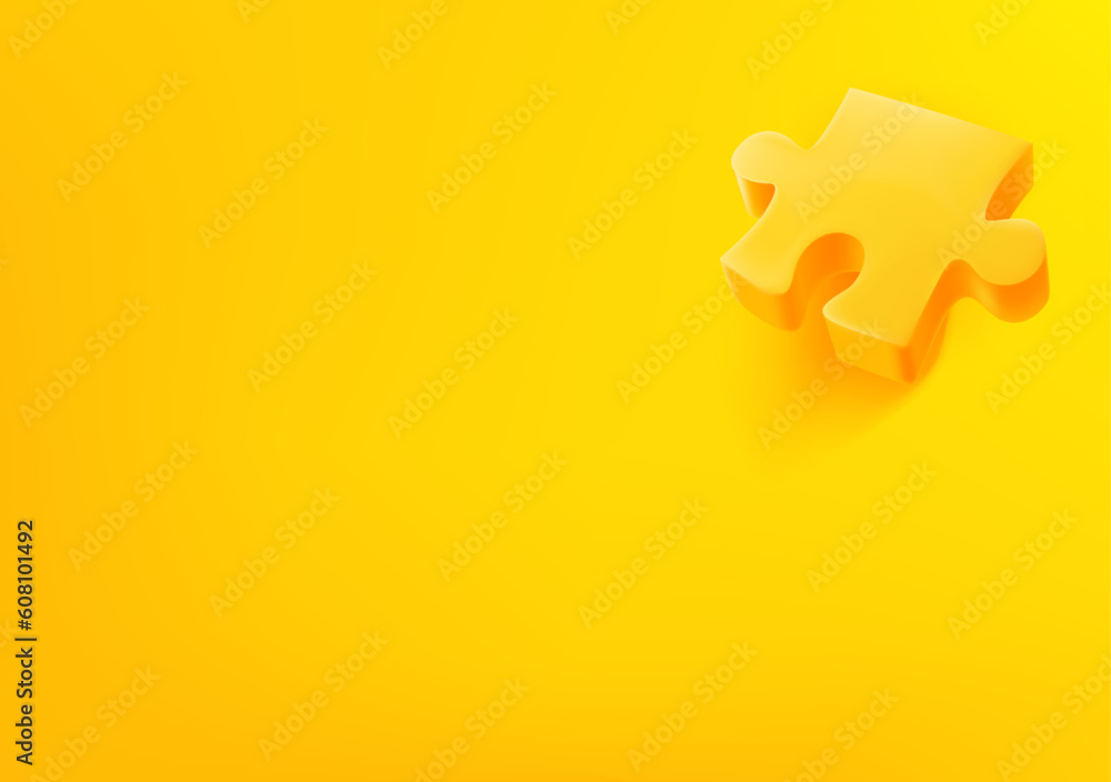 Aufkleber vector wallpaper with puzzle icon. 3d vector background with copy space