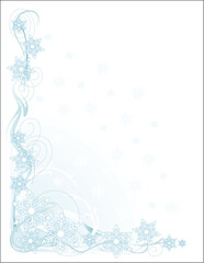 A border or frame featuring stylized snowflakes