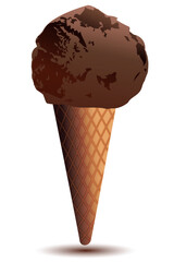 illustration of choco ice cream on white background