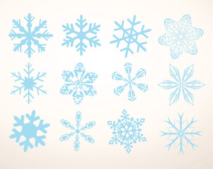 Fototapeta na wymiar snowflakes vector illustration art