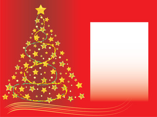 Christmas postcard, frame for your text, vector