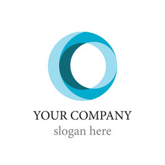 a template for the logotype of company is a dark blue sphere