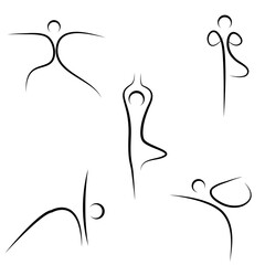 illustration of yoga sketch on white background