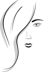 Abstract vector picture of face of beautiful girl