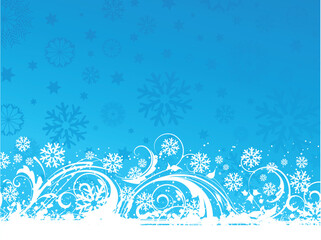 Fototapeta na wymiar Decorative Christmas background of falling snowflakes