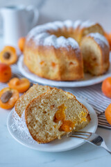 sweet home made apricot sponge cake