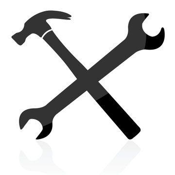 illustration of tools icons on isolated background