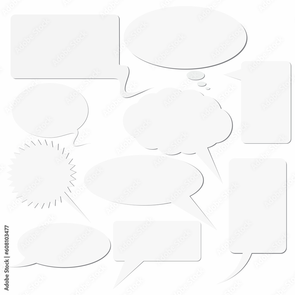 Poster set of dialog boxes on white background