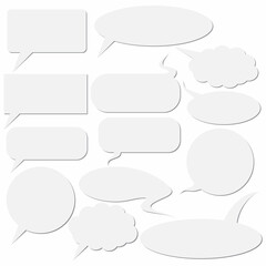 Set of dialog boxes on white background.