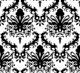 Glamour seamless damask background texture ornamental floral like head of tiger