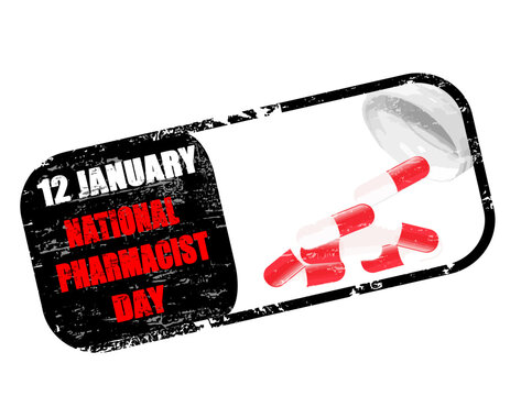 January 12 - national pharmacist day grunge stamp