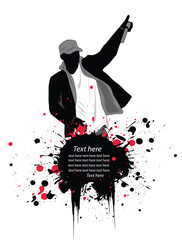 rapper vector illustration - obrazy, fototapety, plakaty
