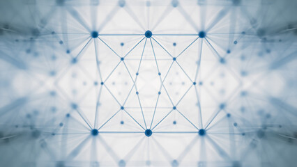 Obraz premium blurred symmetrical abstract lines and dots connected network technology data center concept background soft focus