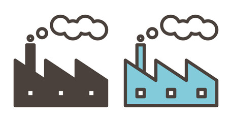 Simple and cute factory icon【Vector illustration】