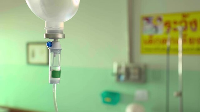equipment in hospital, Close-up of intravenous infusion line, hospital patient, iv drip