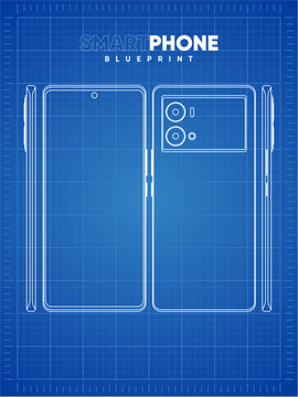 SmartPhone BluePrint vivo iqoo 9 pro Blue ilustration