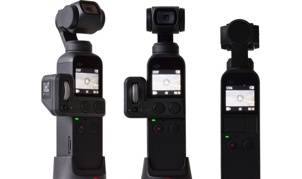 Osmo Pocket from DJI company, a compact camera with high quality images and video and three-axis gimbal stabilizer,Rome,Italy -May 25, 2023