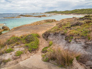 Rocky Coastline with Blue Water