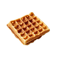 Waffle isolated on transparent background, created with generative AI