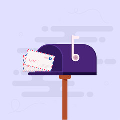 vector mailbox and letters icon background banner illustration