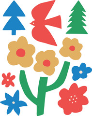 boho style minimal shapes background hand draw