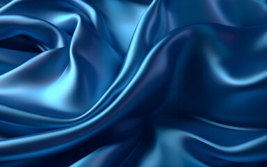 Fototapeta premium Shiny dark blue silk cloth background