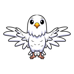 Cute white love bird cartoon