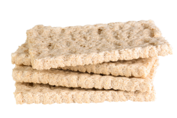 Heap of crispbreads isolated on transparent background.