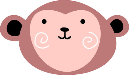 Monkey head animal . Vintage style .